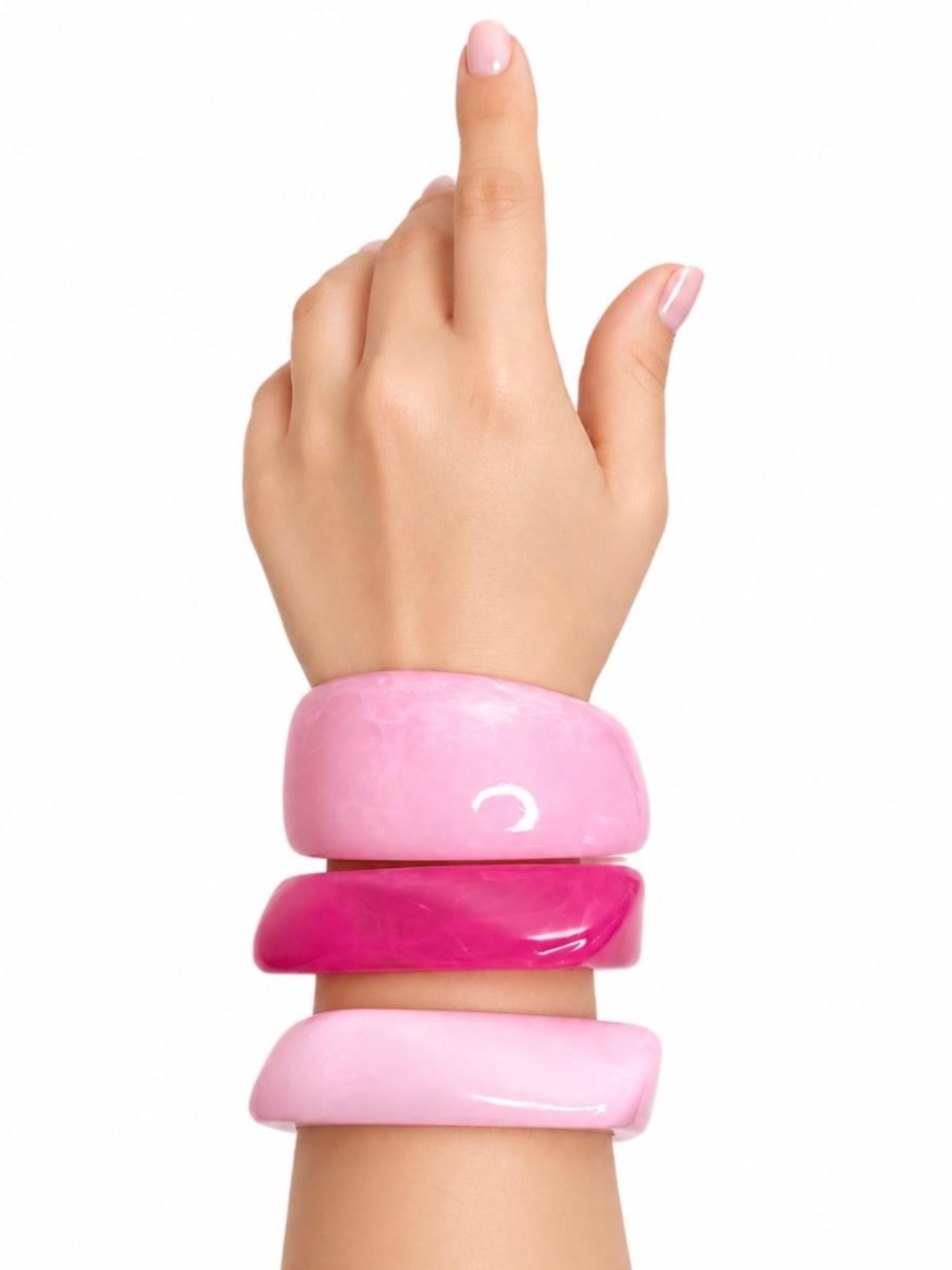 Pink Bangle Bracelet Set, Chunky Bracelets, Stackable Pink Bangles, Statement